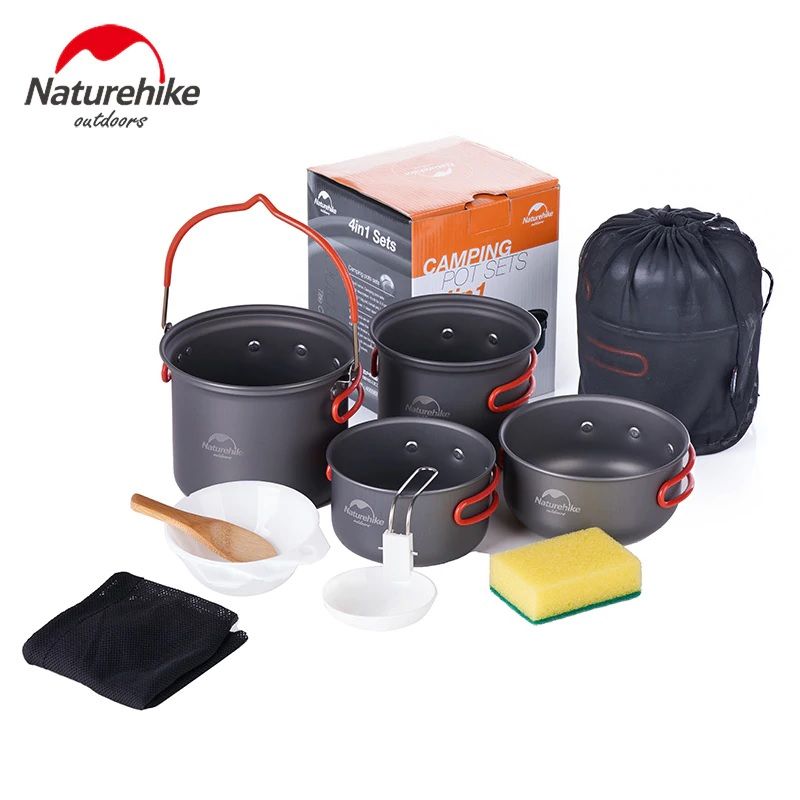 [ELIMINADO] Naturehike Marmita de campamento - set de 4 ollas + accesorios