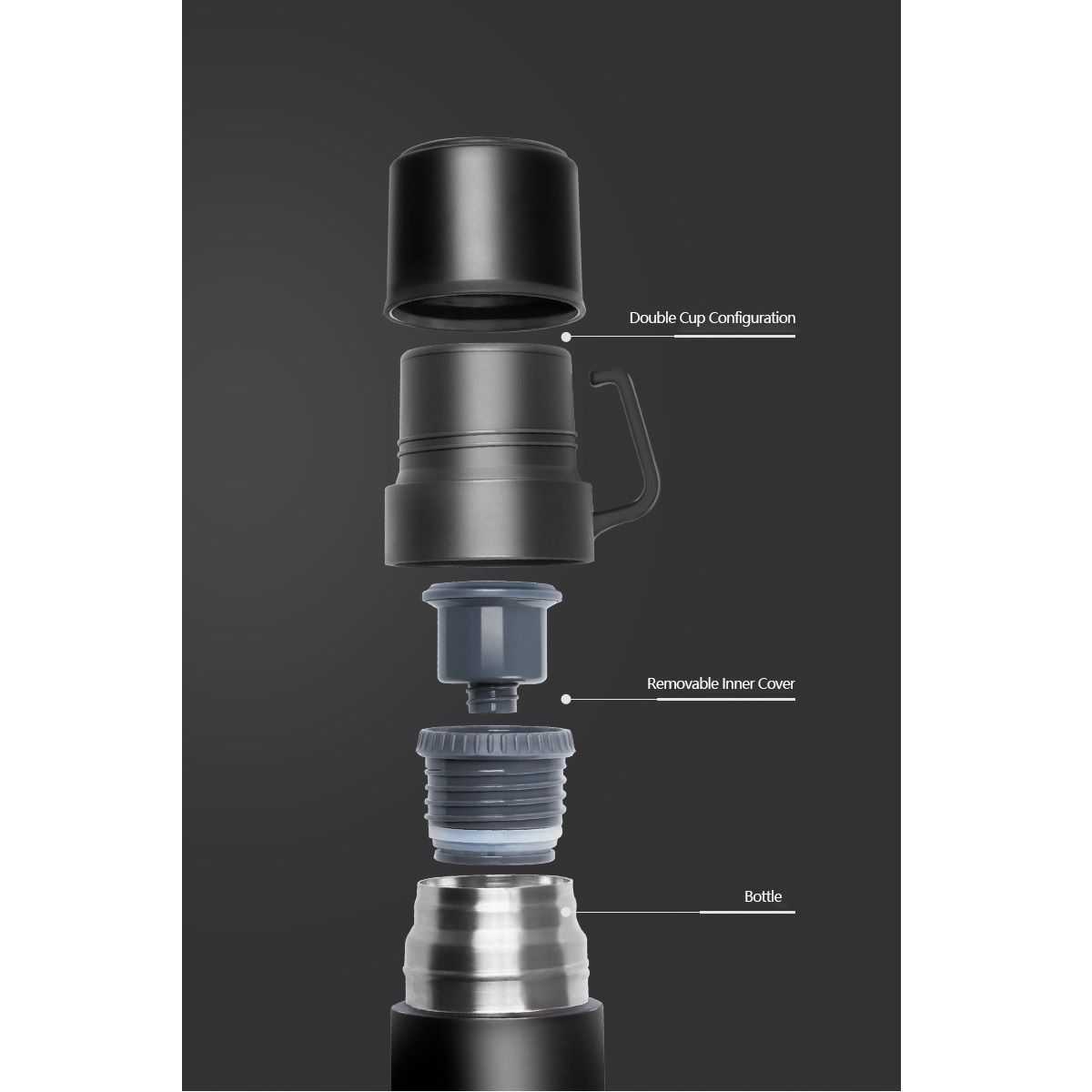 Naturehike Termo con aislación al vacío 20 hs. Tapa doble 600 ml