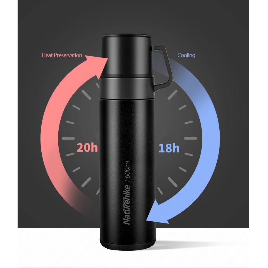Naturehike Termo con aislación al vacío 20 hs. Tapa doble 600 ml