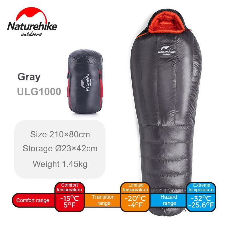 Naturehike ULG 1000Gr bolsa de dormir DUVET (Límite -20°) NH19YD001