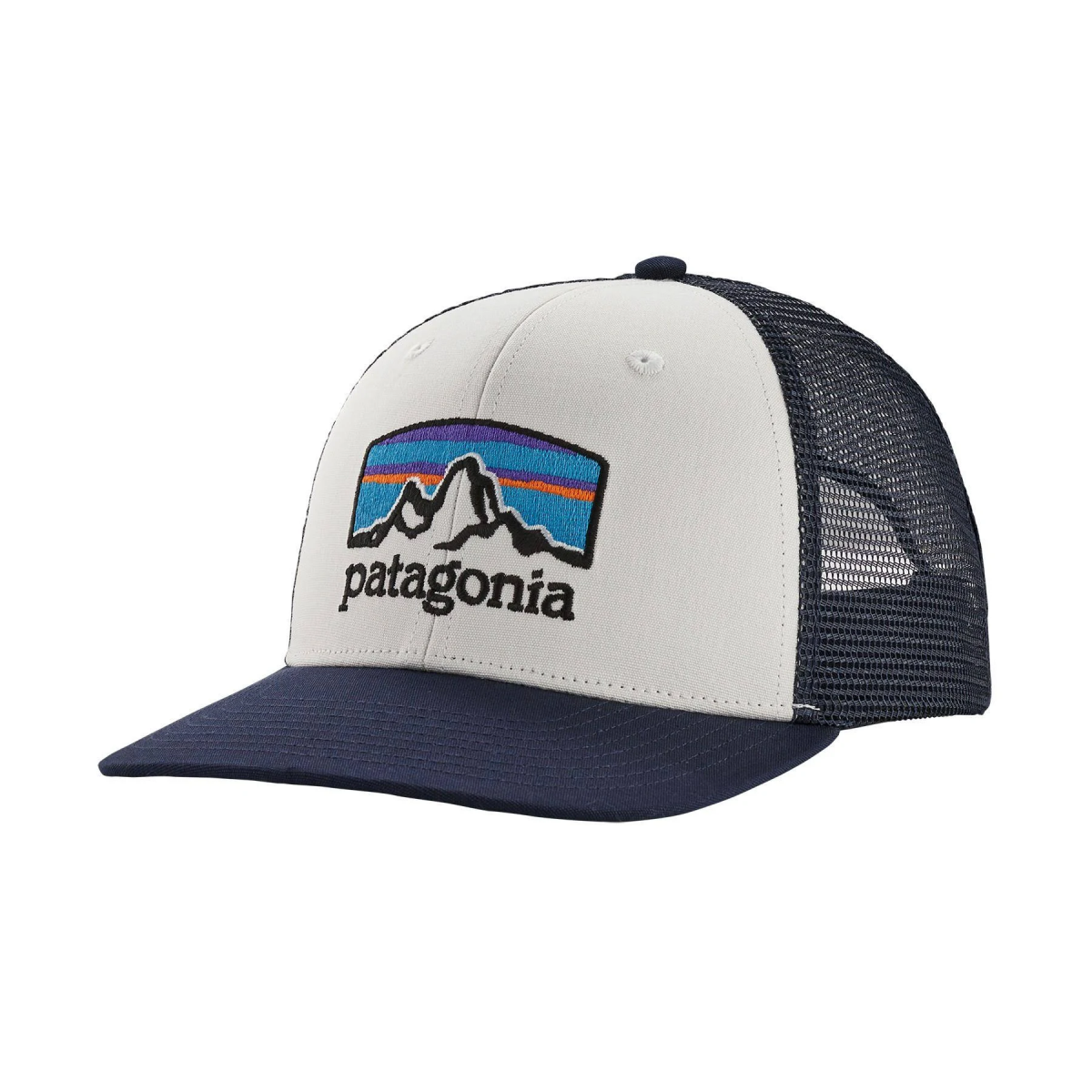 Patagonia Fitz Roy Horizons Trucker Hat White - Navy Blue