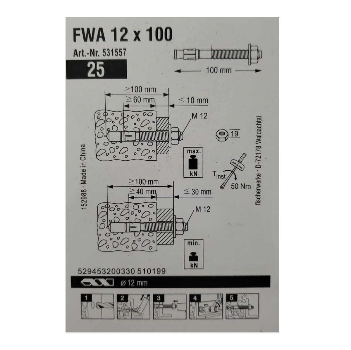 Parabolt Fischer FWA 12x100mm