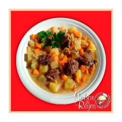 Ternera a la crema con papas y champiñones