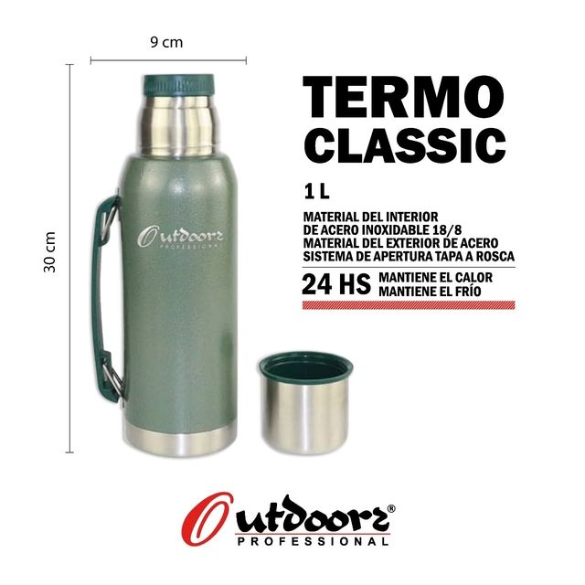 Outdoors Professional Termo Acero Inoxidable Classic 1lt