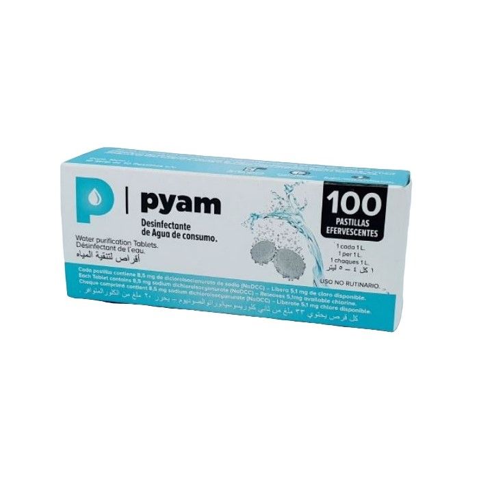 Pyam 100 Pastillas potabilizadoras para 1 litro de Agua