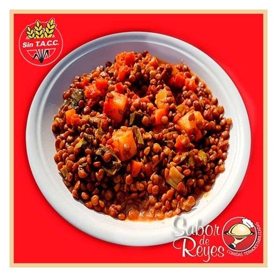 Guiso Vegano de Lentejones Libre de Gluten Apto para Celíacos