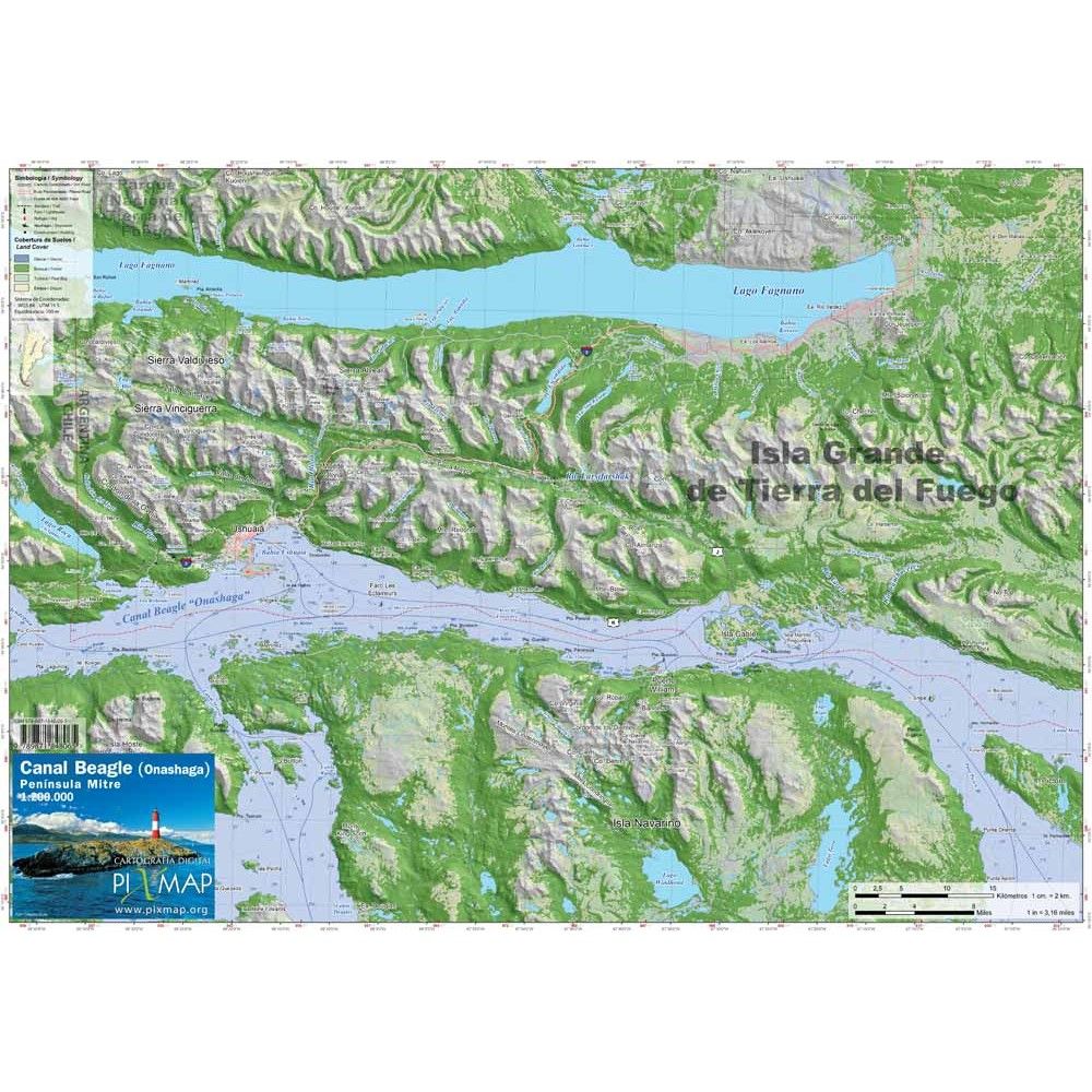 Mapa Pixmap Canal Beagle (Onashaga) Peninsula Mitre 1:200.00