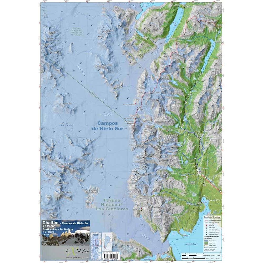Mapa Pixmap Chaltén Y Campos de Hielo Sur