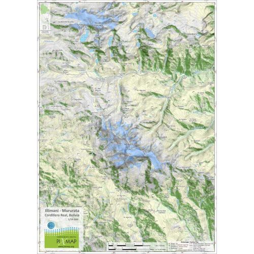 Mapa Pixmap Nevados Illimani y Mururata - Cordillera Real