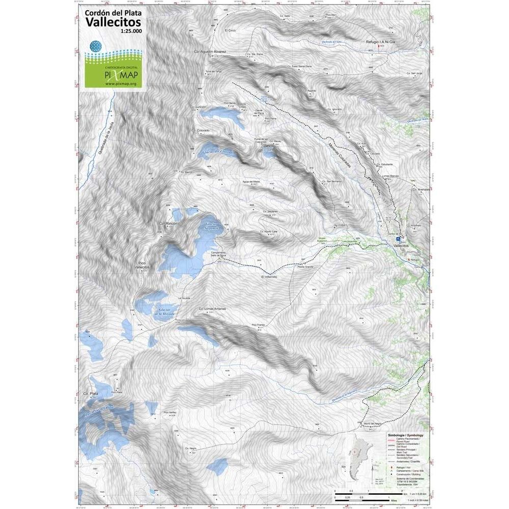 Mapa Pixmap Cordon de Plata Vallecitos 1:25.000