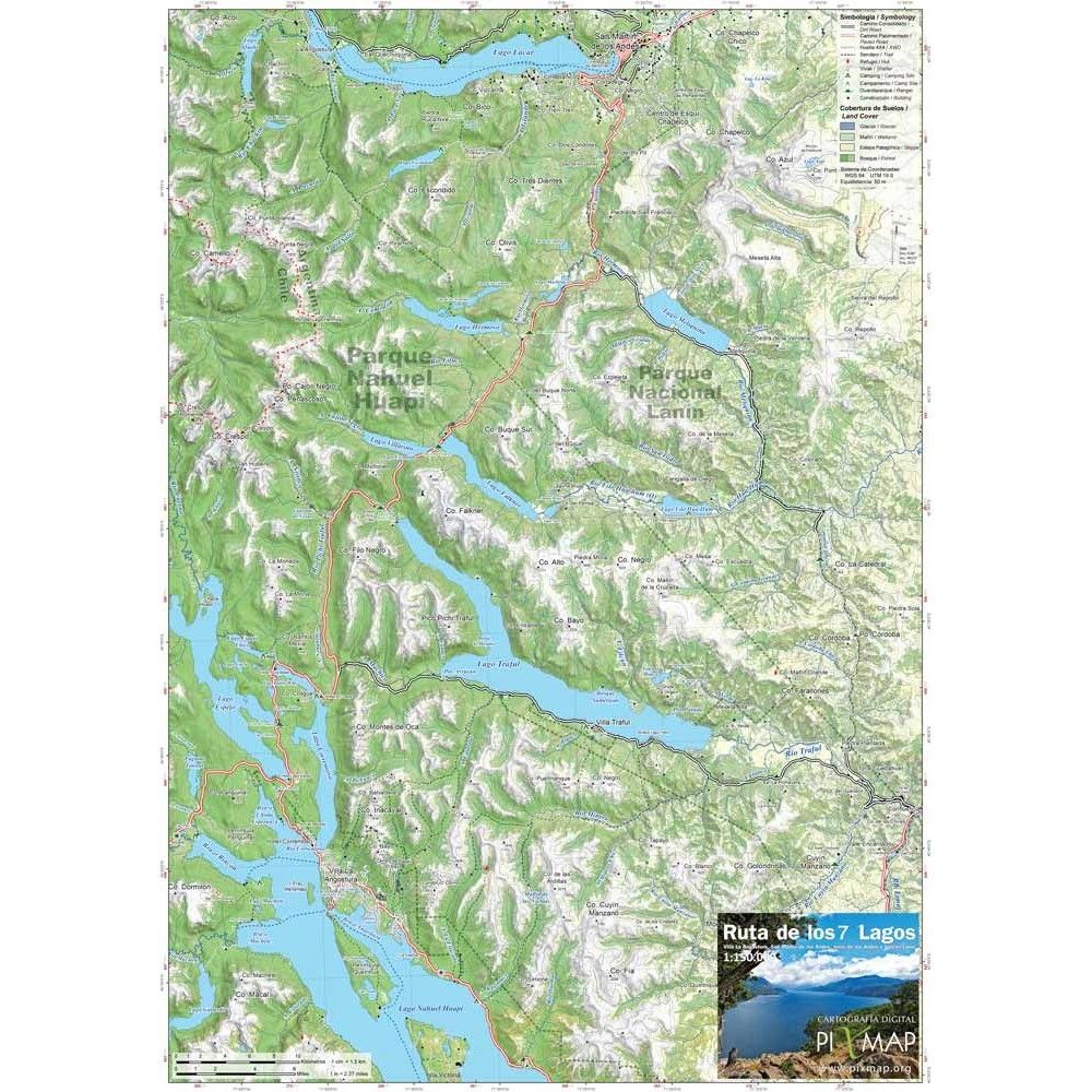 Mapa Pixmap Ruta de los 7 Lagos S.M. de los Andes 1:150.000