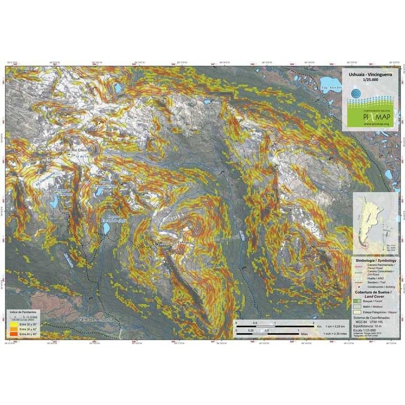 Mapa Pixmap Ushuaia - Vincinguerra 1:25.000