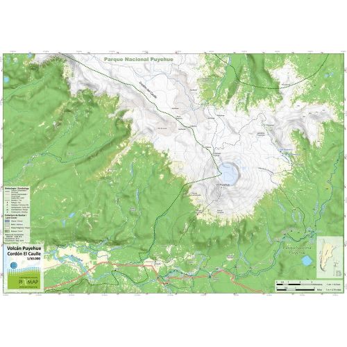 Mapa Pixmap Volcán Puyehue Cordón El Caulle 1:50.000
