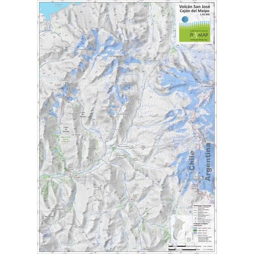 Mapa Pixmap Volcan San Jose Cajon Maipo 1:50.000