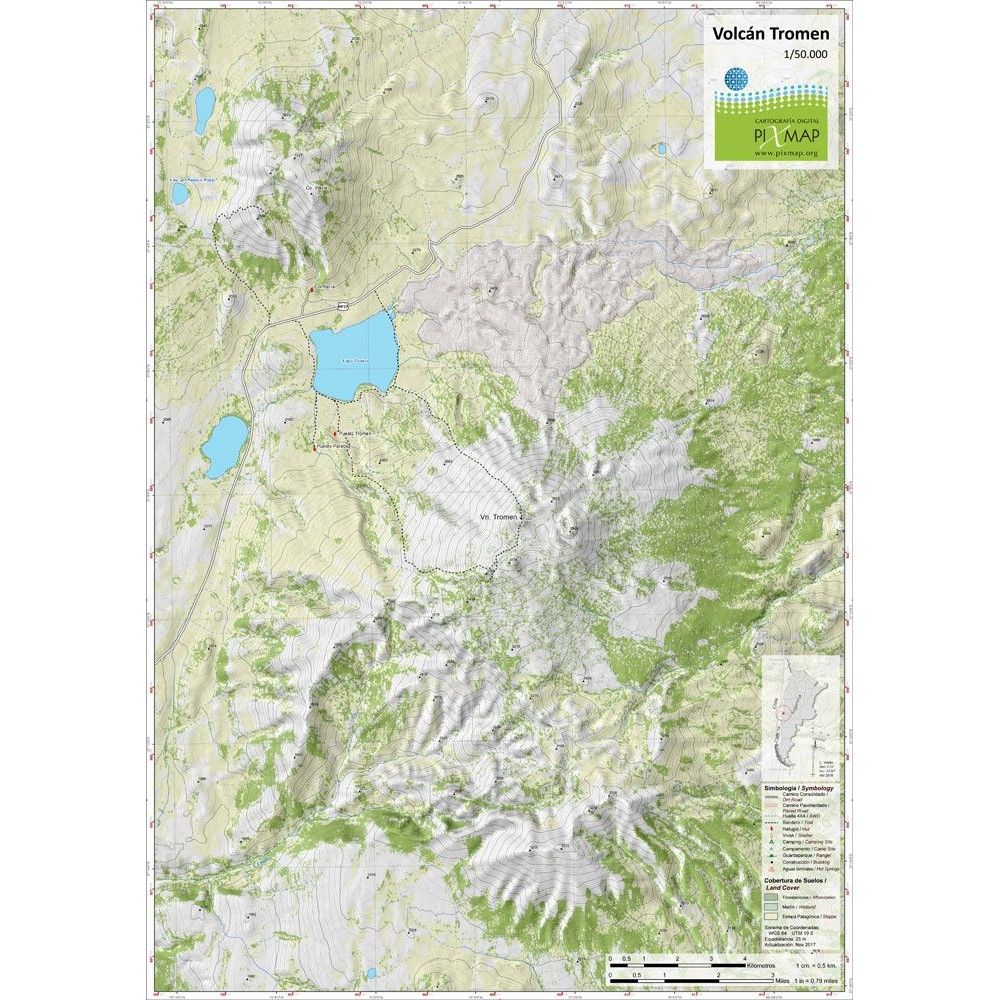 Mapa Pixmap Volcán Tromen 1:50.000