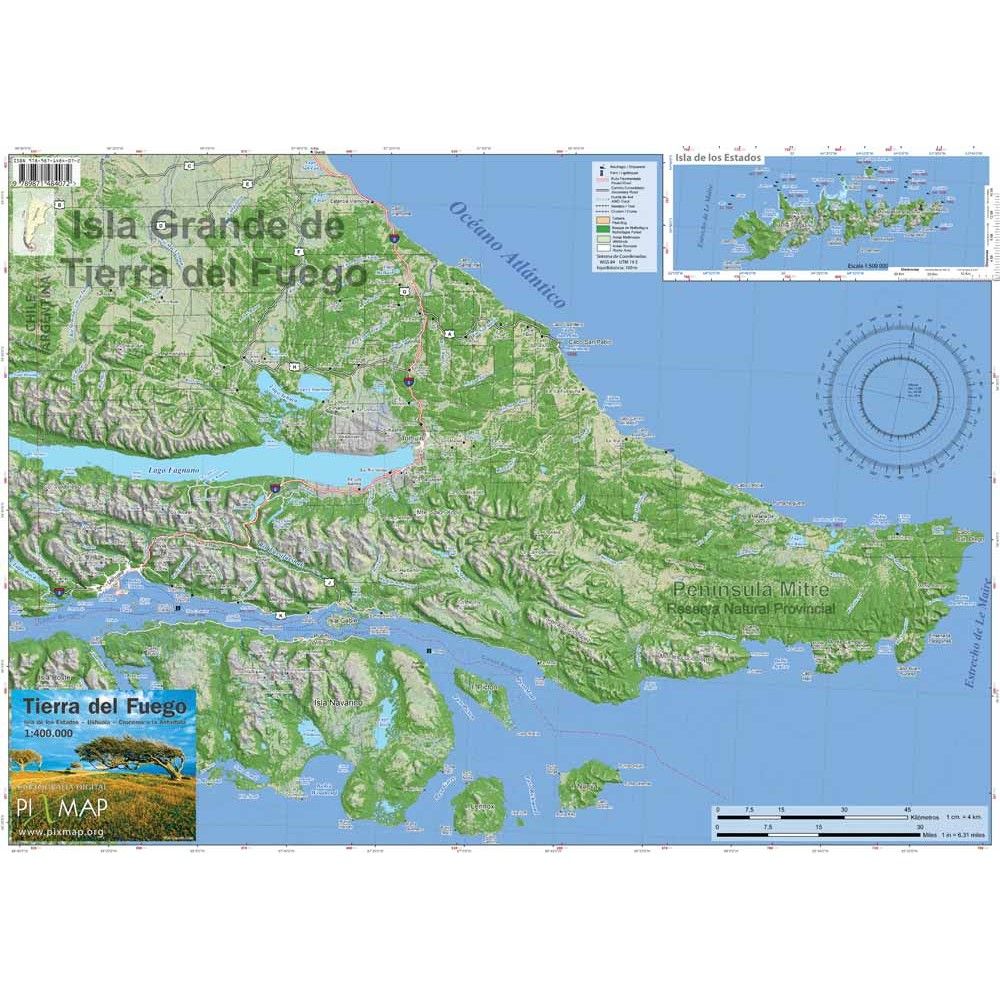 Mapa Pixmap Tierra del Fuego