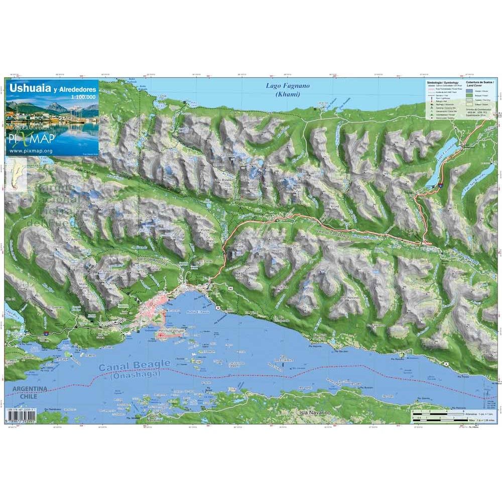 Mapa Pixmap Ushuaia y alrededores