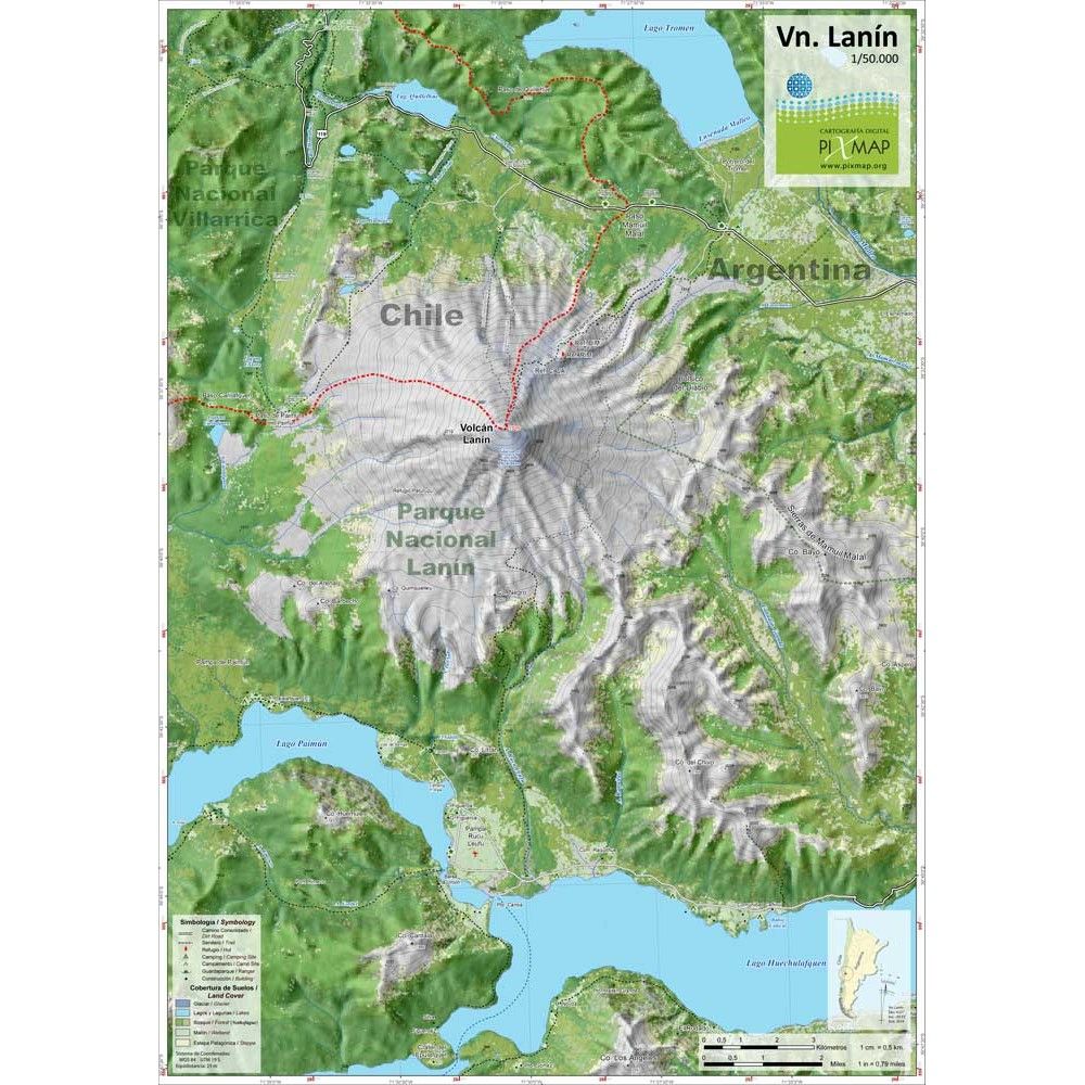 Mapa Pixmap Volcán Lanín