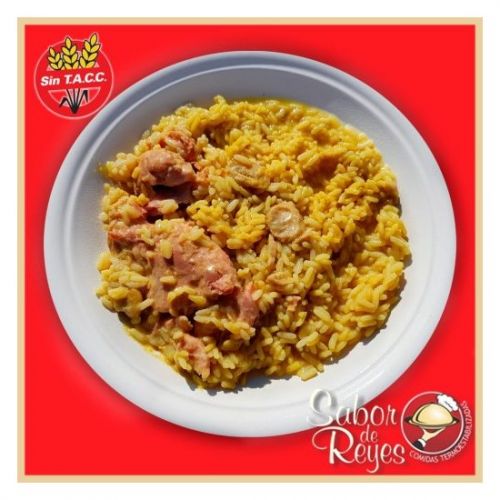 Risotto italiano con pollo y champiñones Apto Celiacos