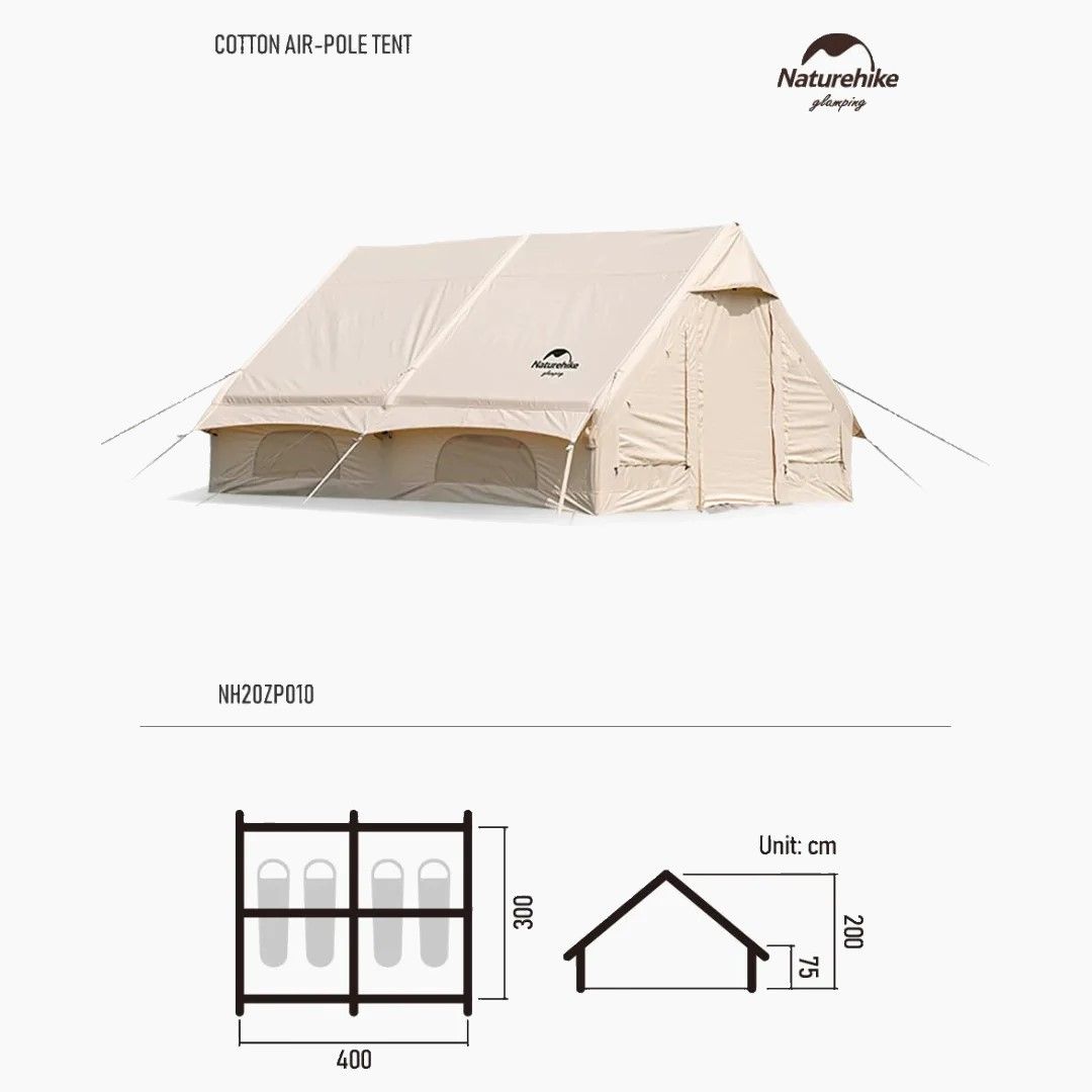 Naturehike Air 12.0 Cotton Inflable Glamping 4 Personas