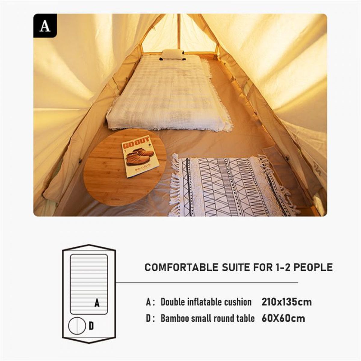 Naturehike Extend 5.6 Cotton Carpa Glamping 2-3 Personas