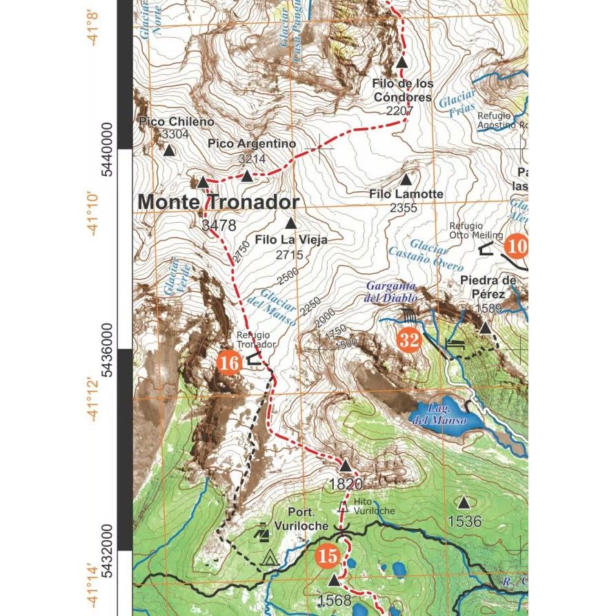 Sendas y Bosques - Mapa y Guía de Montañas de Bariloche 1:100.000