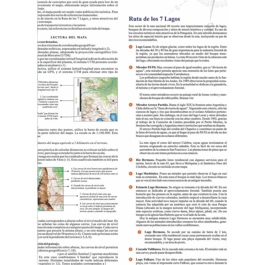 Sendas y Bosques - Mapa y Guía Ruta de los 7 Lagos 1:100.000