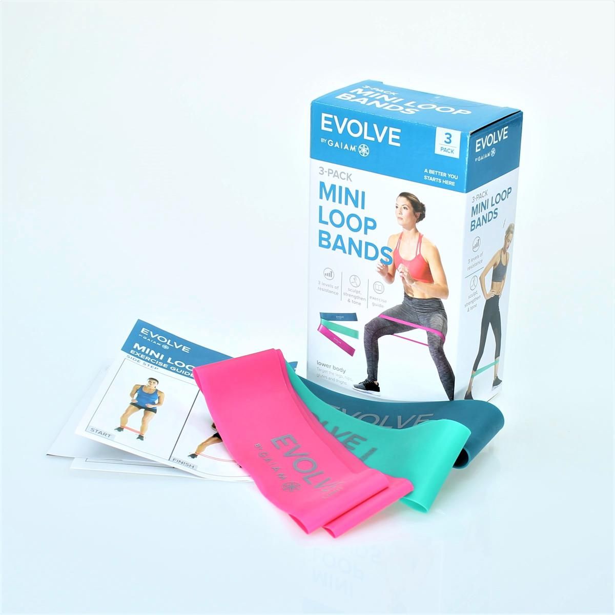 Gaiam Evolve Mini Loop Band - Kit de 3 Bandas Circulares