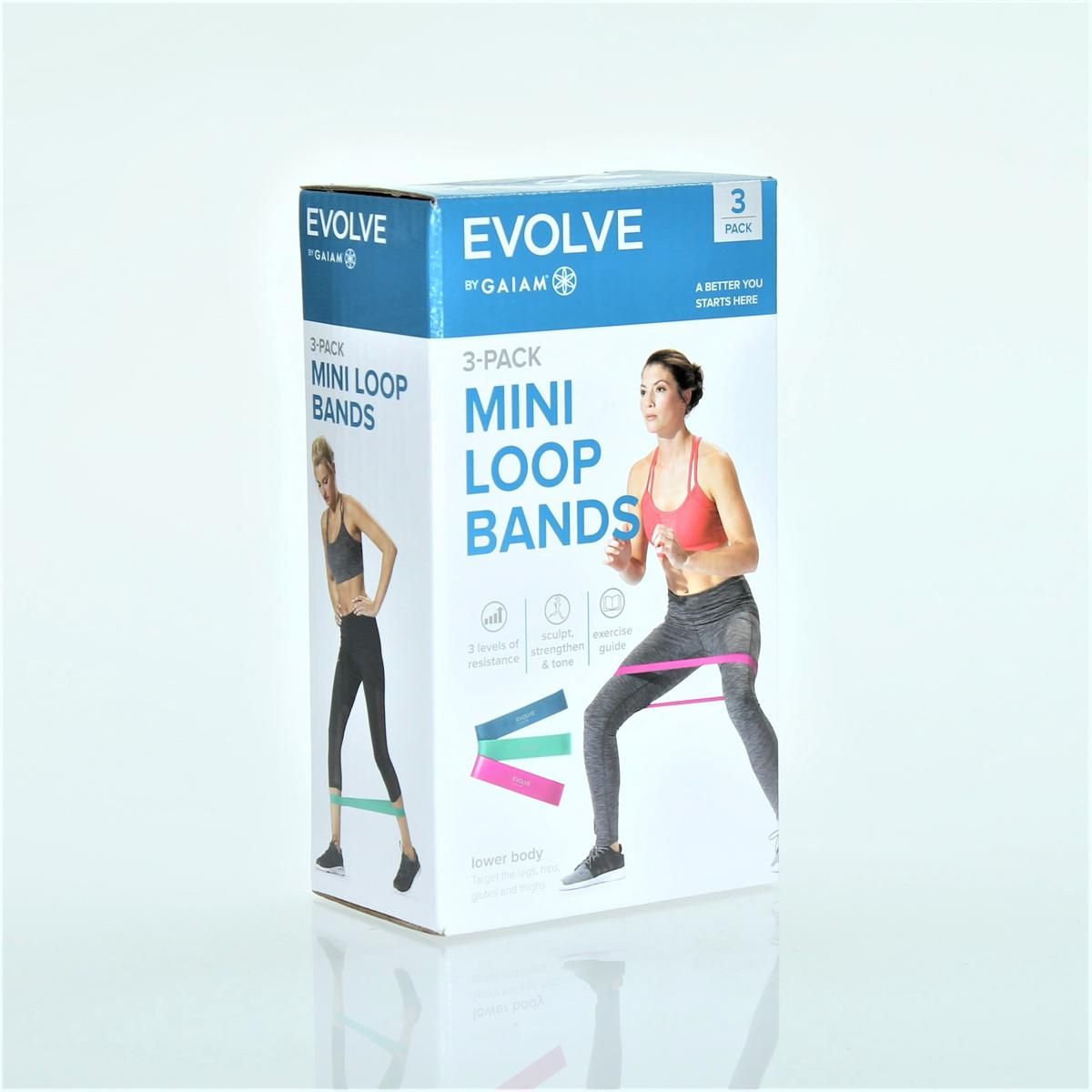 Gaiam Evolve Mini Loop Band - Kit de 3 Bandas Circulares