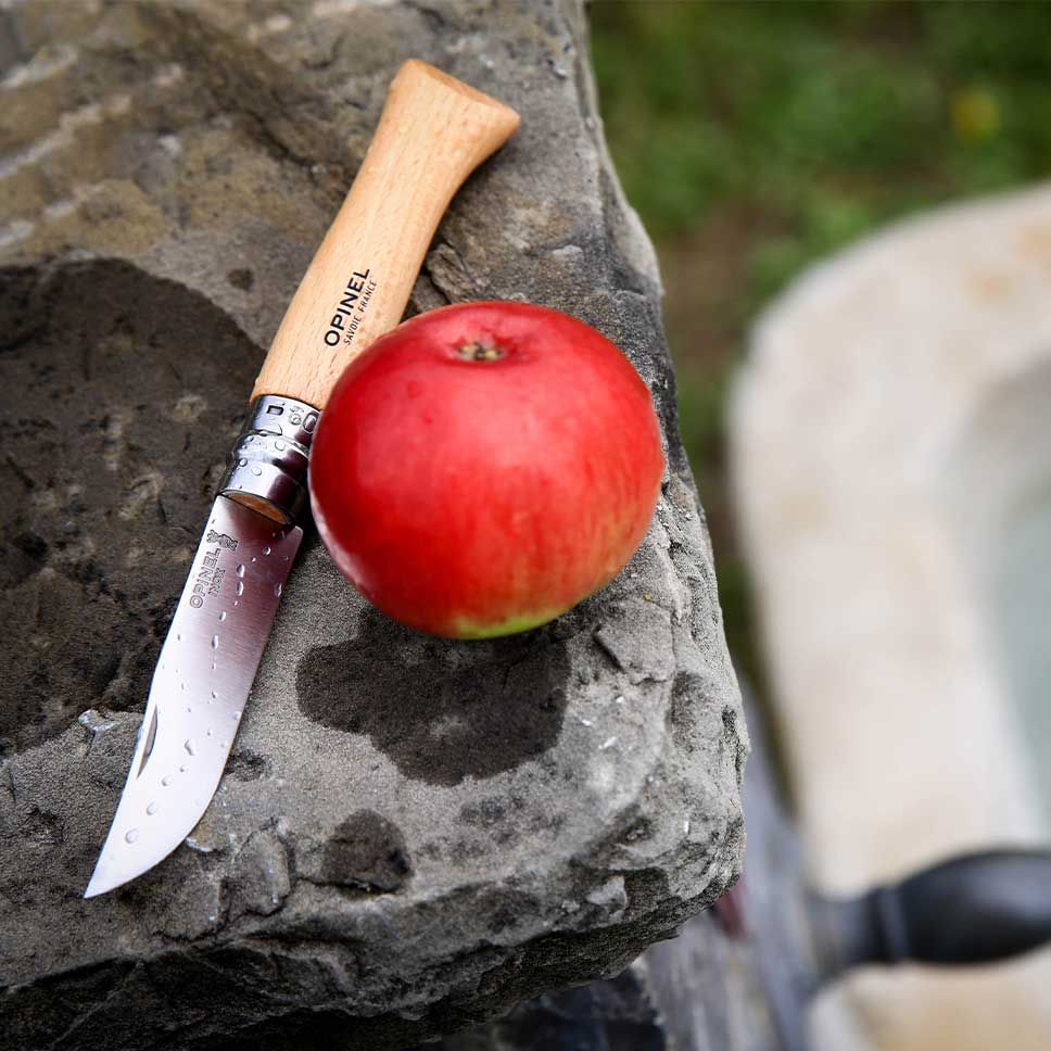 Opinel navaja No. 12 Slim Line, acero inoxidable, madera de haya