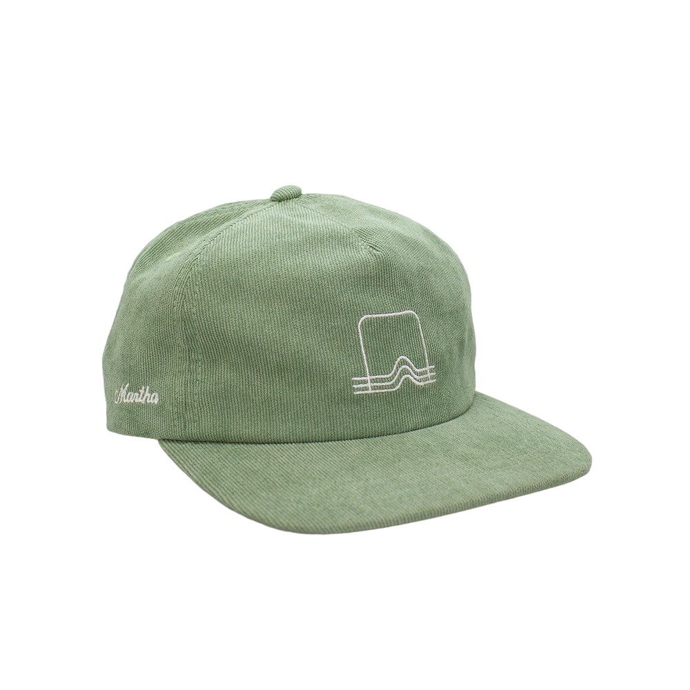 Martha 1968 Snapback Hat Gorra Corderoy Verde