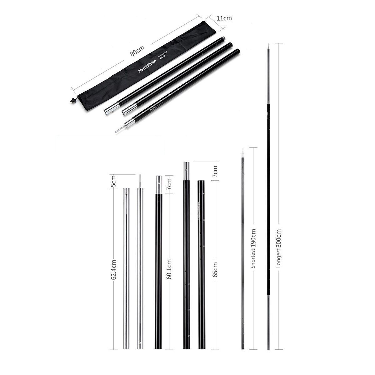 Naturehike Parante de Aluminio TM-02 2,8cm X 3M