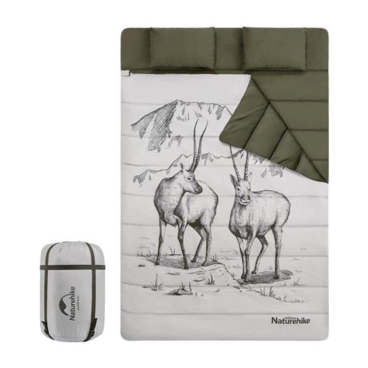 Naturehike Bolsa de Dormir Doble con Almohadas (Límite 10°)
