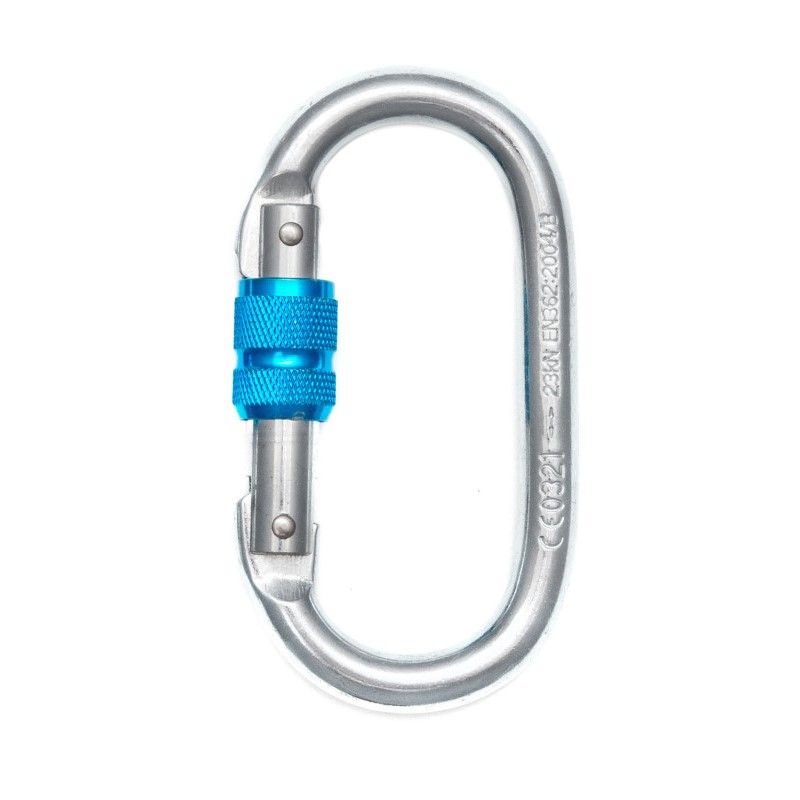 Fixe Mosqueton Symmetric Adur Oval de acero con Seguro a Rosca