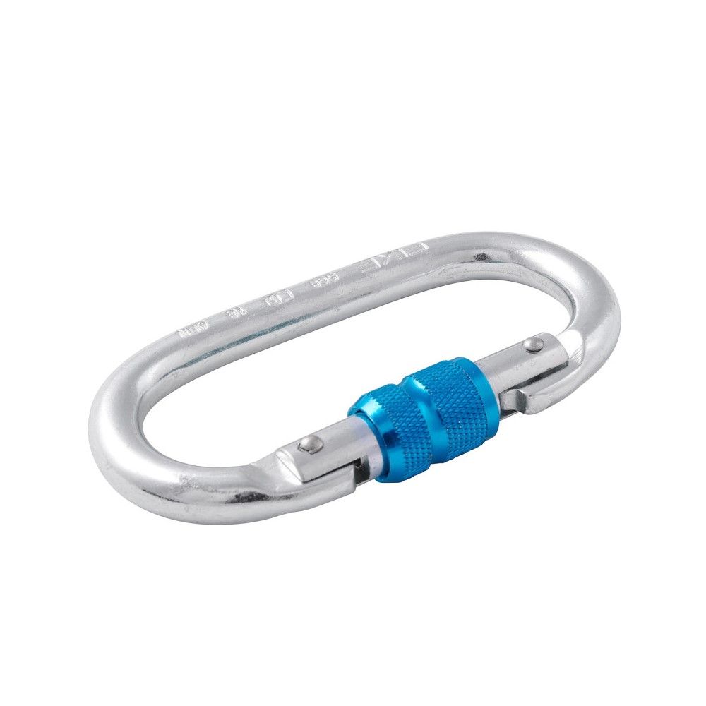 Fixe Mosqueton Symmetric Adur Oval de acero con Seguro a Rosca