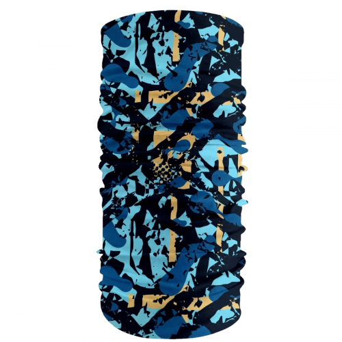 Salpa Cuello Diseño Azul Amarillo Microfibra
