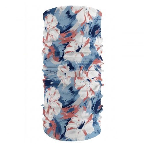 Salpa Cuello Flores Celeste Microfibra