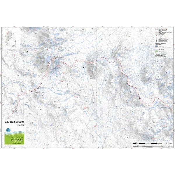 Mapa Pixmap Cerro Tres Cruces 1:50.000