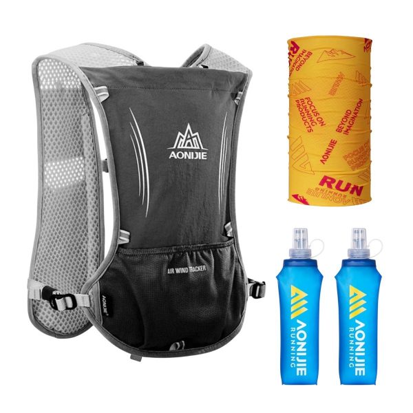 Aonijie Combo Trail Running Chaleco 5l + 2 Soft Flask + Cuello Termico