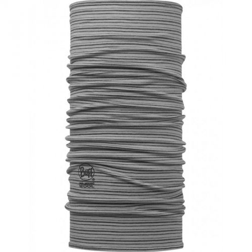 Buff Merino Wool Lightgrey Stripes