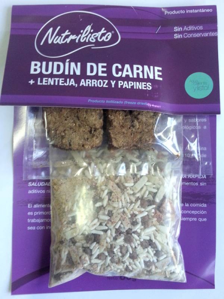 Comida Liofilizada - Budín de carne + lenteja, arroz y papines