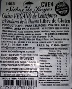 Guiso Vegano de Lentejones Libre de Gluten Apto para Celíacos