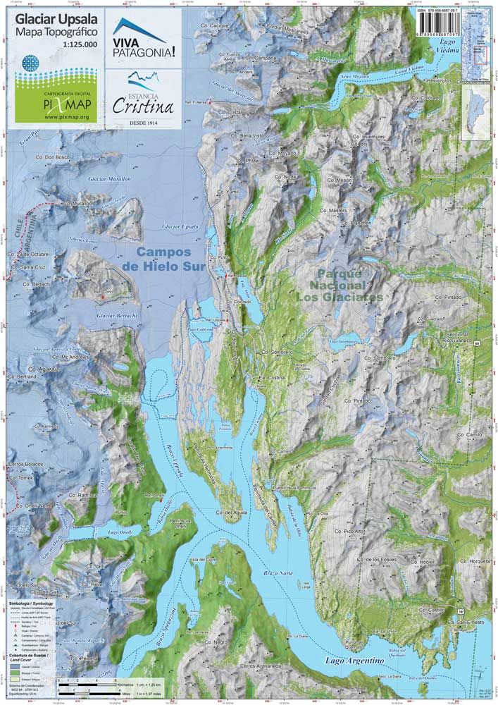 Mapa Aoneker/Pixmap Glaciar Upsala 1:125.000