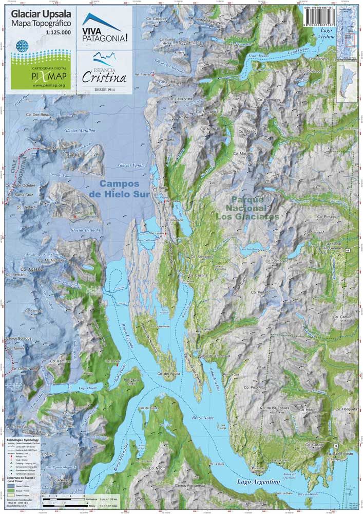 Mapa Aoneker/Pixmap Glaciar Upsala 1:125.000 - Naka Outdoors - Tienda ...