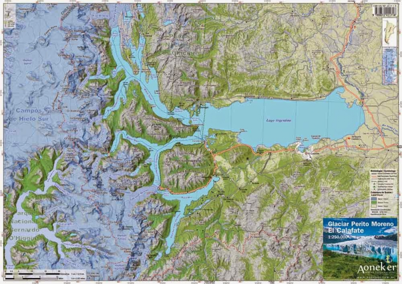 Mapa Glaciar Perito Moreno Y El Calafate Aoneker Pixmap Naka Outdoors Tienda De Escalada