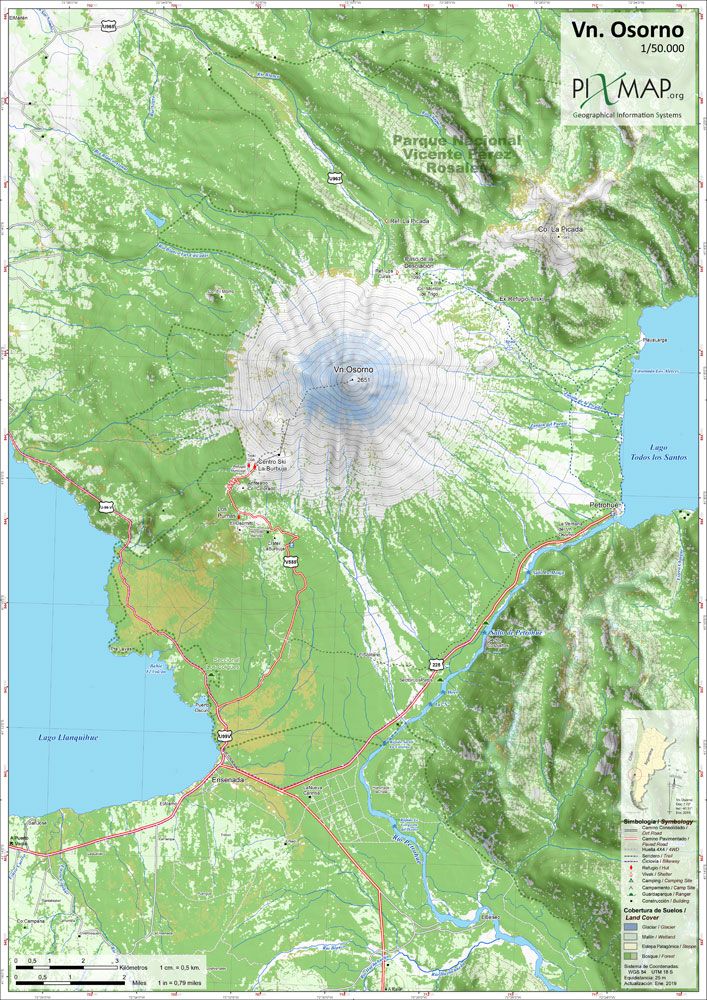 Mapa Pixmap Volcán Osorno 1:50.000