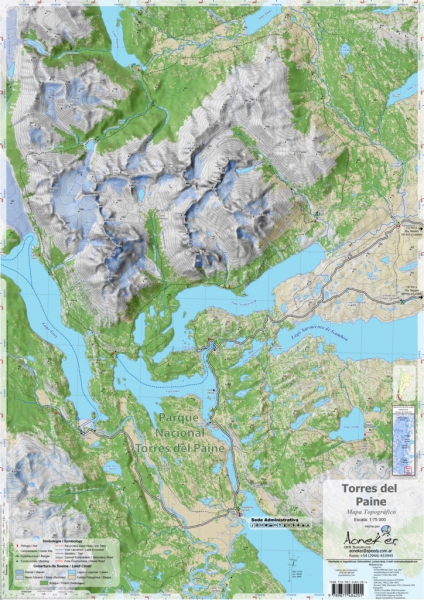 Mapa Torres del Paine - Aoneker