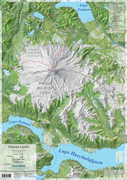 Mapa Volcán Lanín - Aoneker