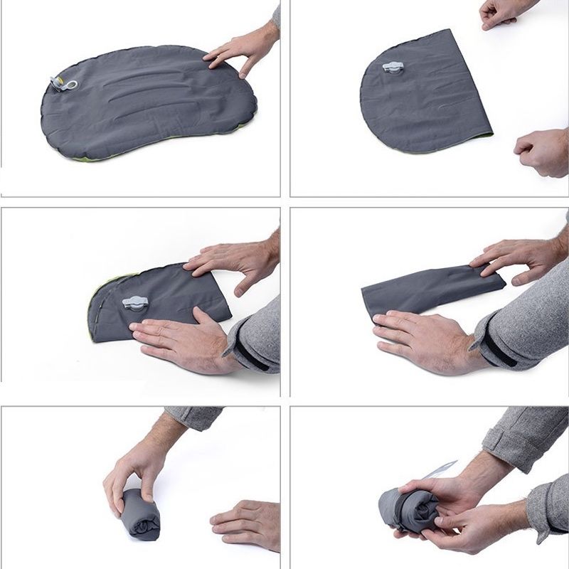 Almohada Inflable De Viaje Con Bolsa Portatil Para Dormir Cabeza Resto  Cuello US