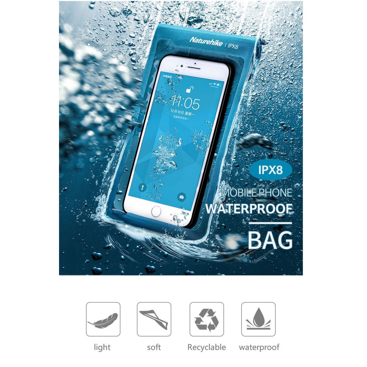 Naturehike Funda Impermeable para Celular - Naka Outdoors - de escalada